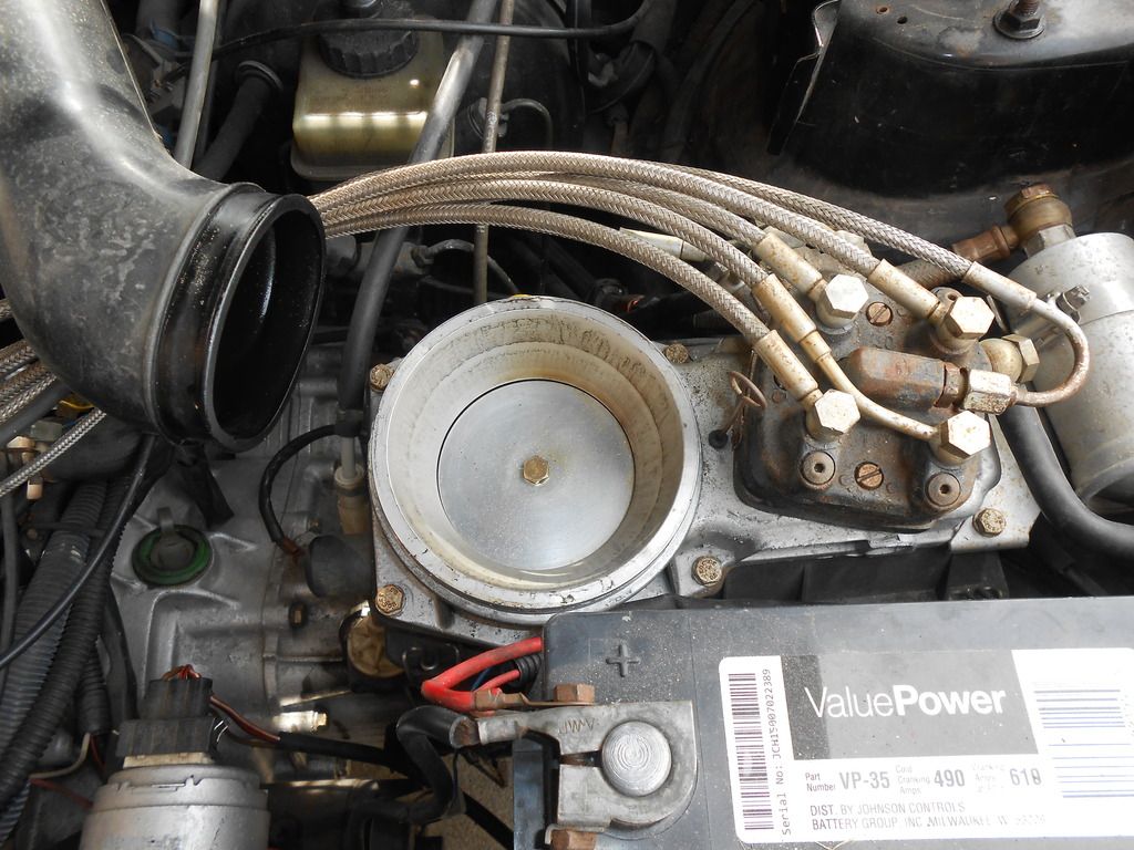In my case, I don't have the special metered lift tool that Bentley recommends, so I measured baseline maximum fuel flow using the Cabby's fuel distributor, ...