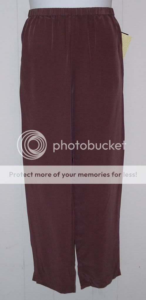 Bob Mackie Silk Pull on Regular Pants Size s Brown