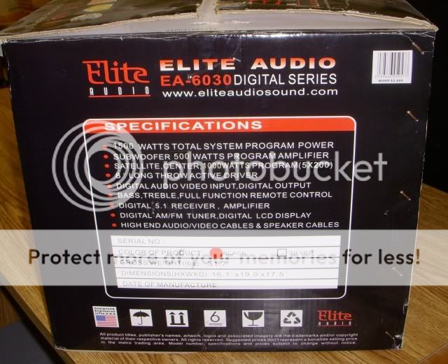 Elite Audio ea 6030 Digital Series Surround Sound System 1500 Watt Home Theater