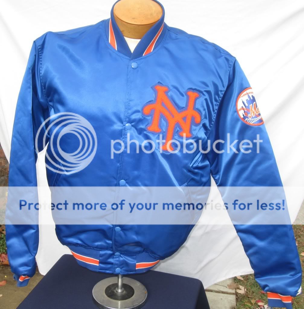 Rare VTG 80s NEW YORK METS Starter Satin Jacket L  