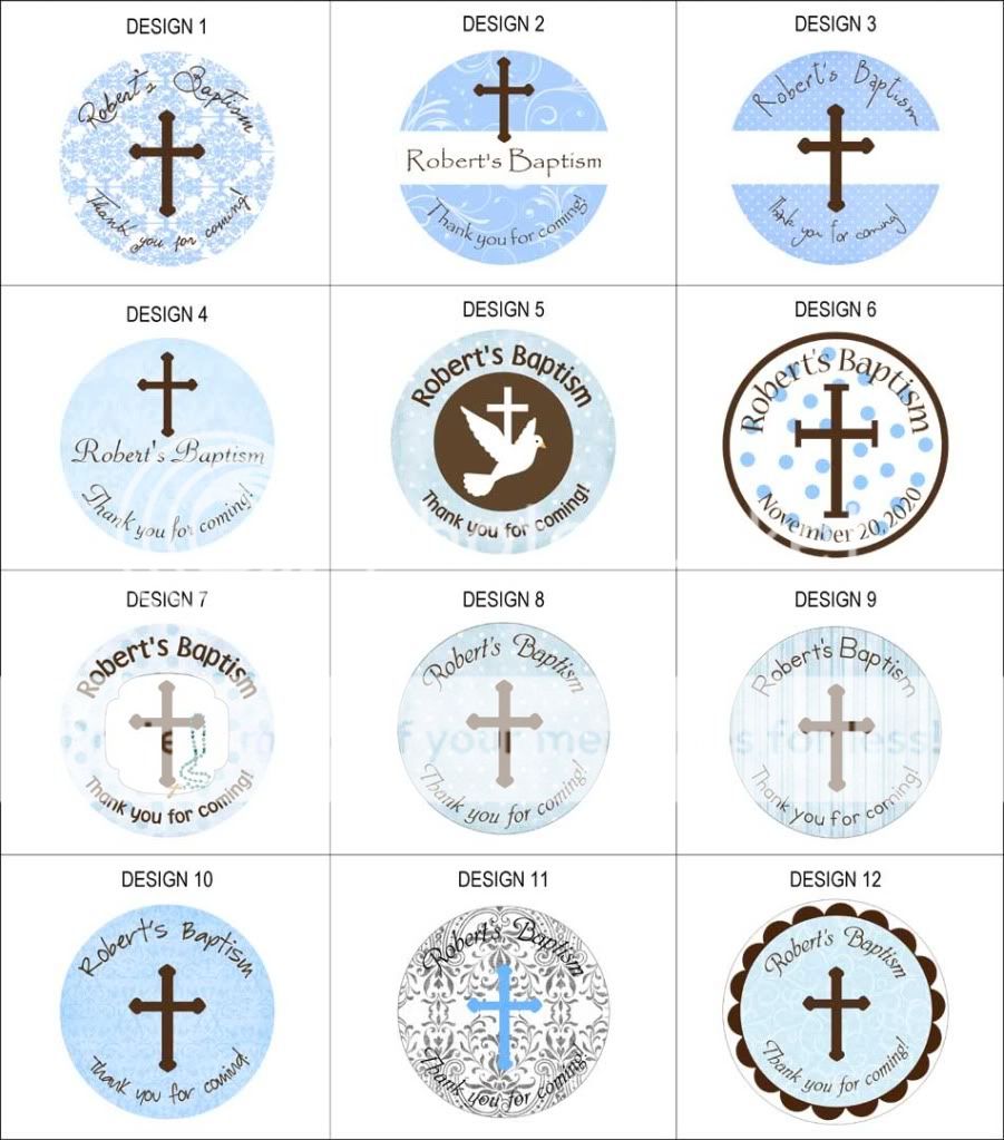 48 round personalized Baptism / Christening labels 2.5 stickers party 