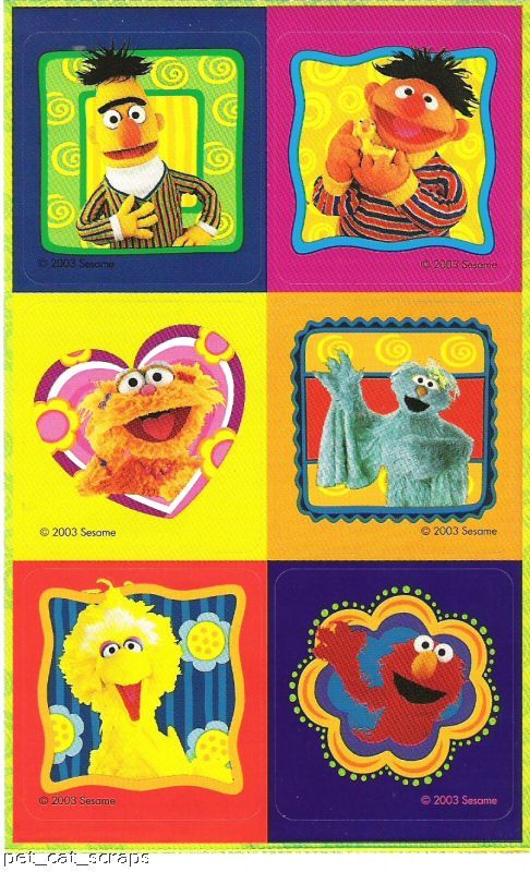 Sandylion Maxi Stickers - SESAME STREET Elmo Bert Ernie Abby Cadabby ...